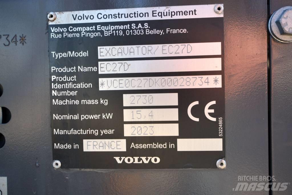Volvo EC 27 D Minigraafmachines < 7t