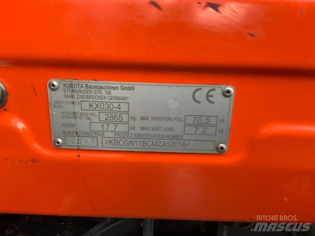 Kubota KX 030-4 Minigraafmachines < 7t