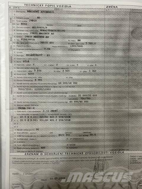 Iveco MAGIRUS Vlakke laadvloer met kraan