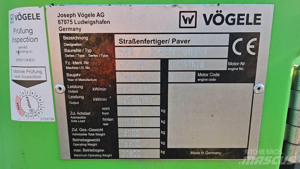 Vögele Super 1803-3i Asfaltafwerkmachines