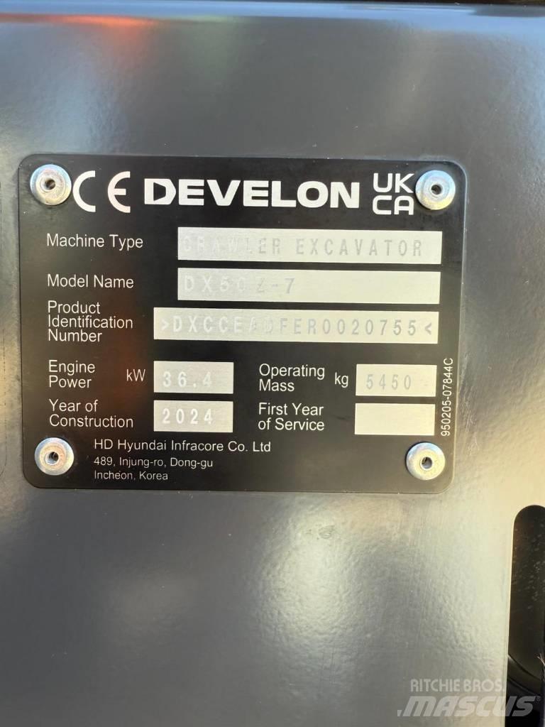 Develon DX 50 Z-7 Minigraafmachines < 7t