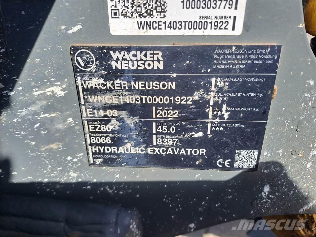 Wacker Neuson EZ80 Rupsgraafmachines