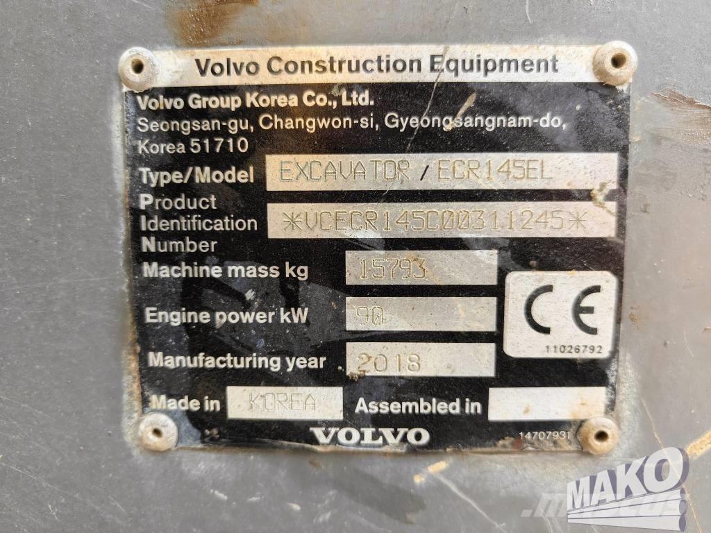 Volvo ECR 145 EL Rupsgraafmachines