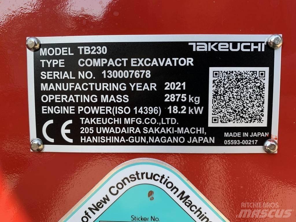 Takeuchi TB230 V3 Minigraafmachines < 7t