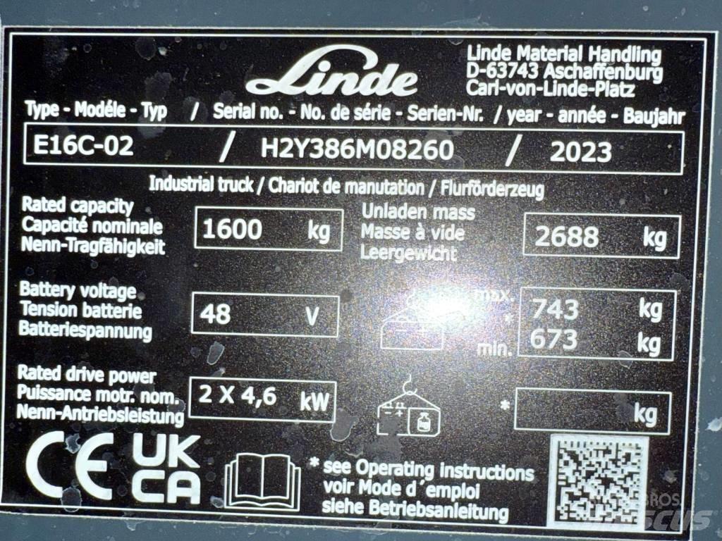 Linde E16C/386-02 Elektrische heftrucks
