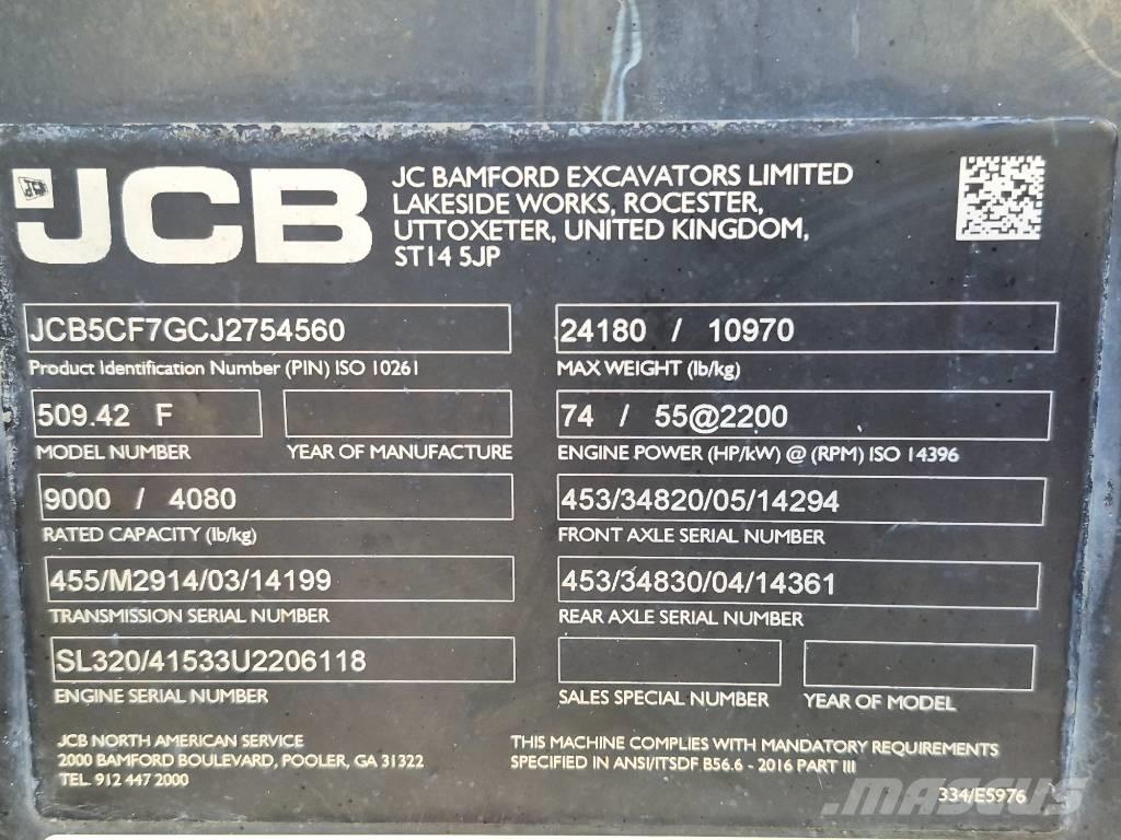 JCB 509-42 Verreikers