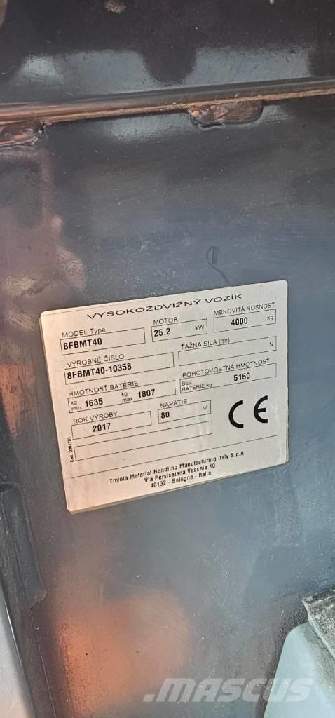 Toyota 8FBMT40 Elektrische heftrucks