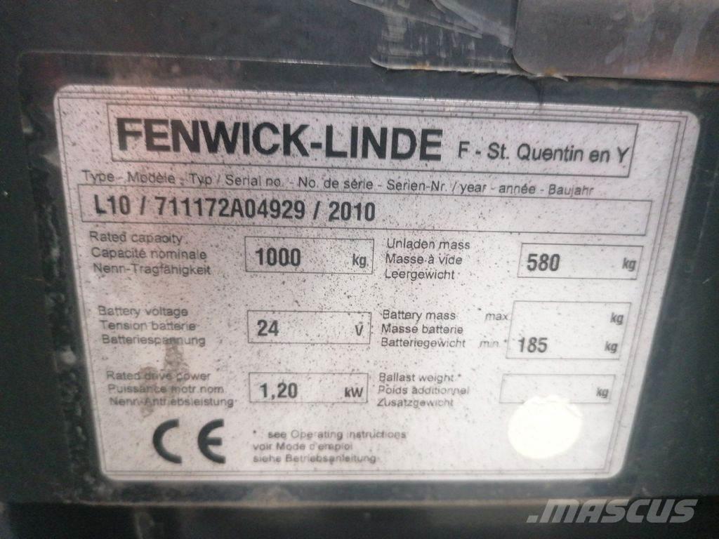 Linde L10 Meeloop stapelaar