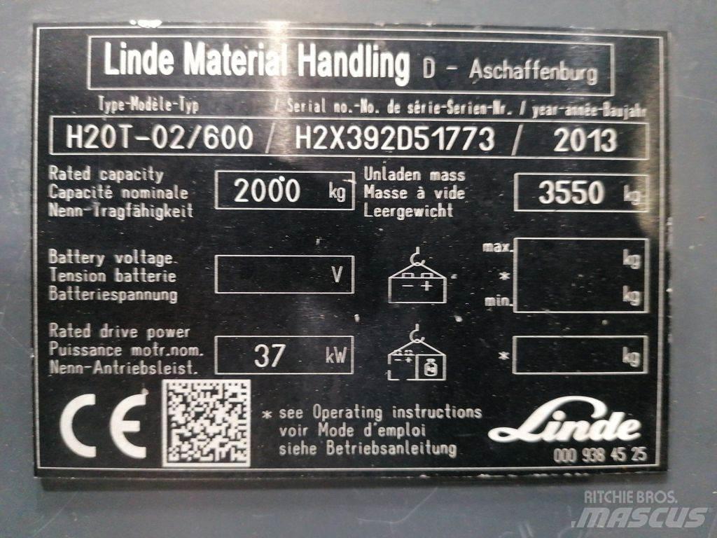 Linde H20T-02/600 LPG heftrucks