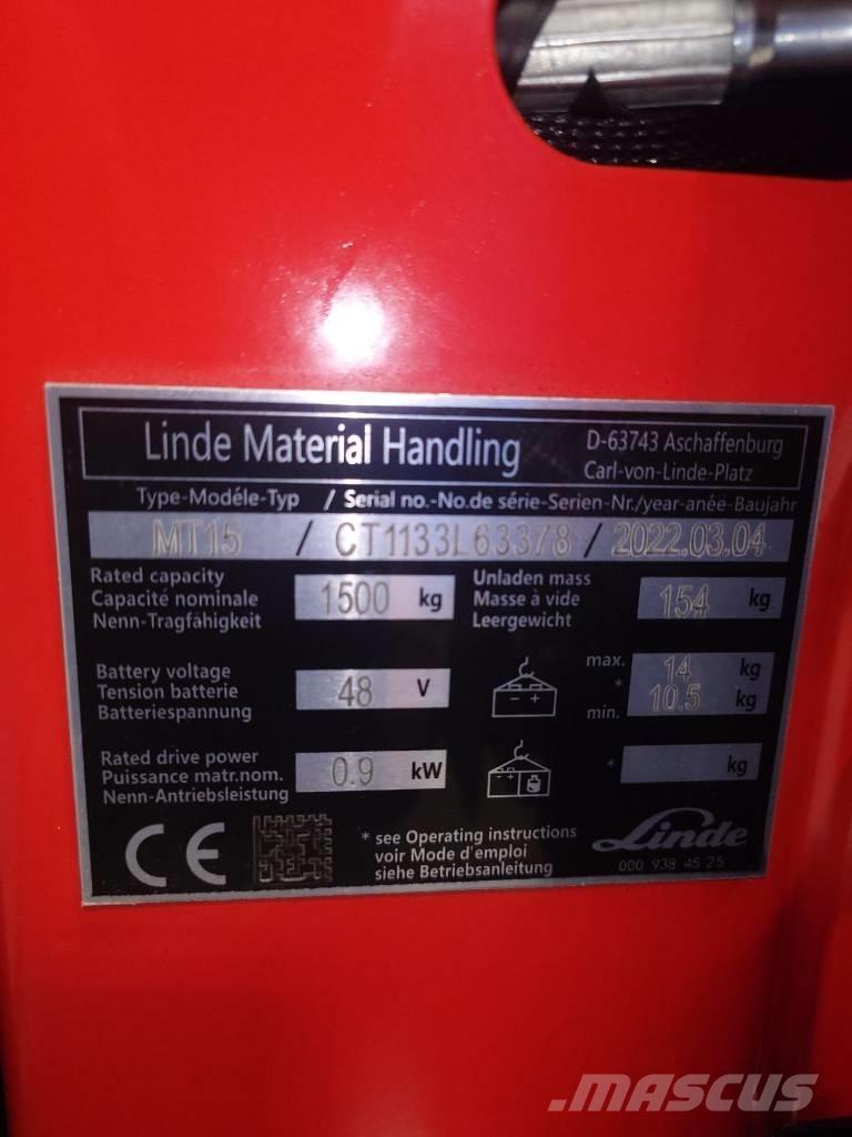 Linde MT15/1133 Electro-pallettrucks