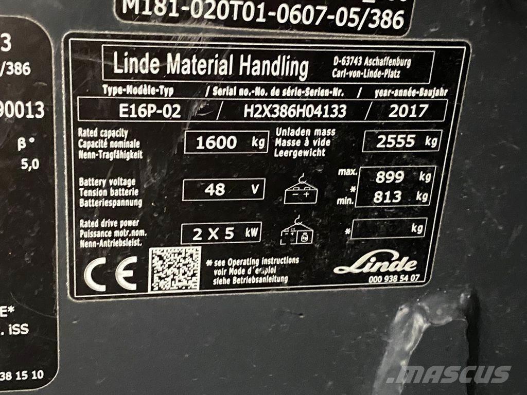 Linde E16P-02 Elektrische heftrucks