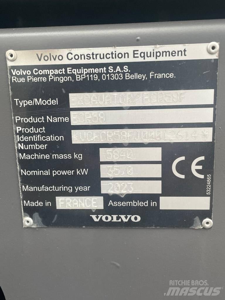 Volvo ECR 58 F Minigraafmachines < 7t