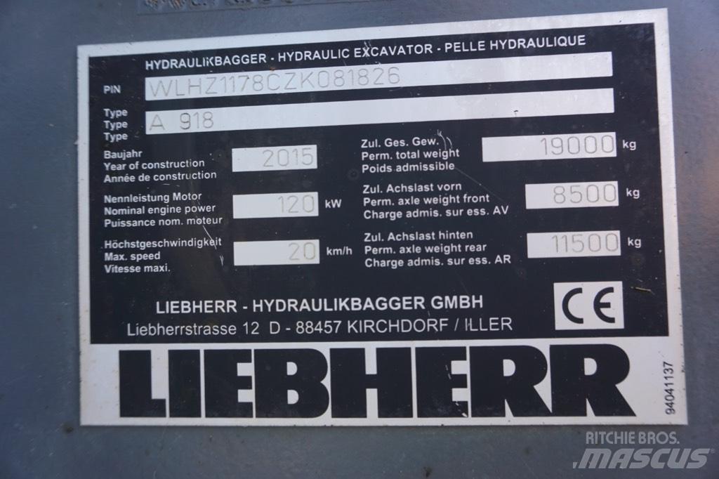 Liebherr A 918 Wielgraafmachines