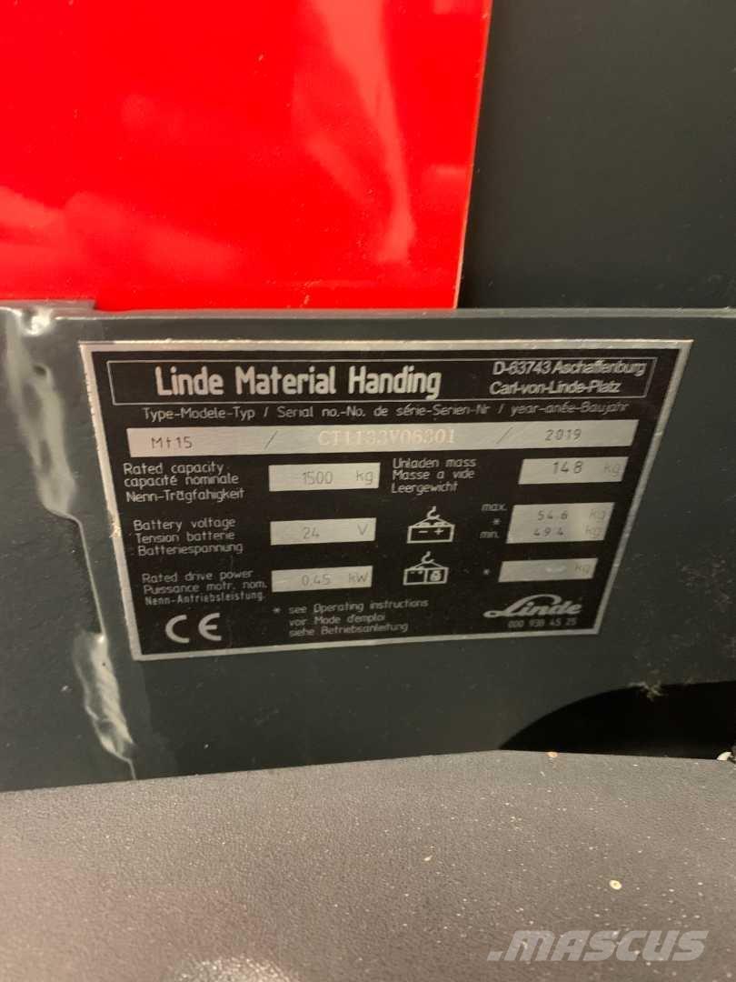 Linde MT15 Meeloop stapelaar