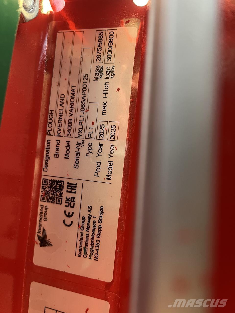 Kverneland 3400B Wentelploegen