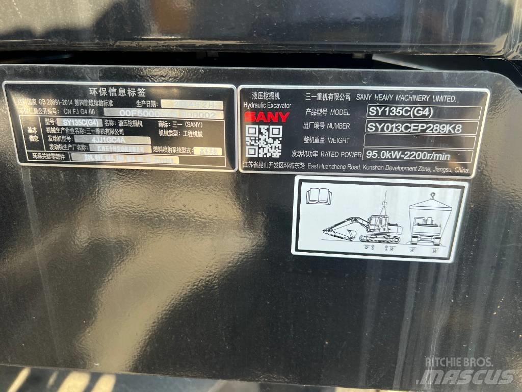 Sany SY 135 C Rupsgraafmachines