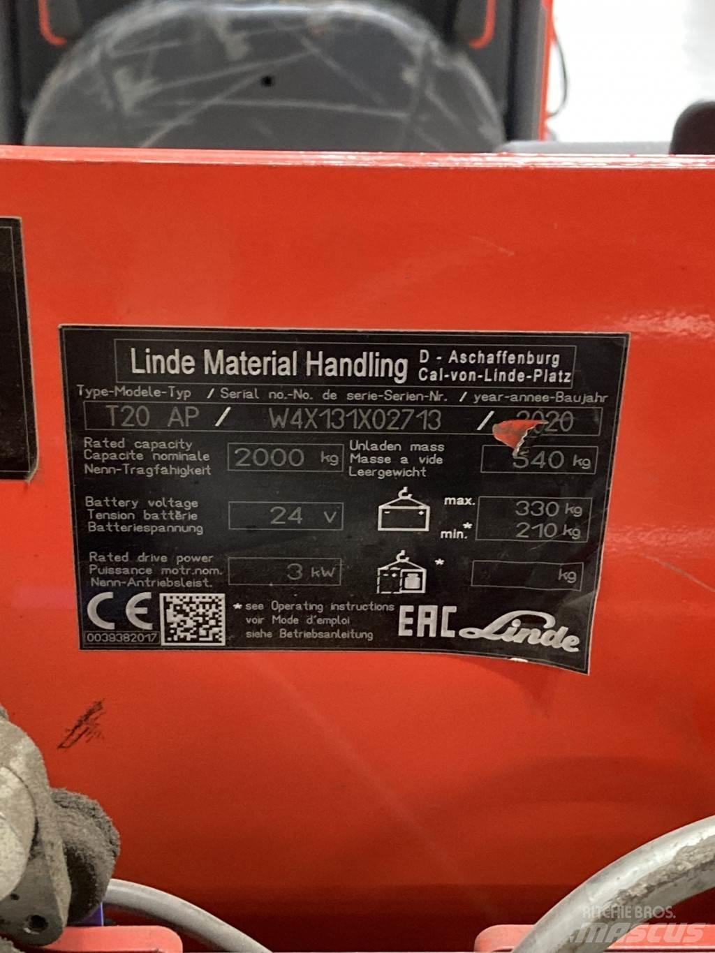 Linde T20AP kurz Electro-pallettrucks