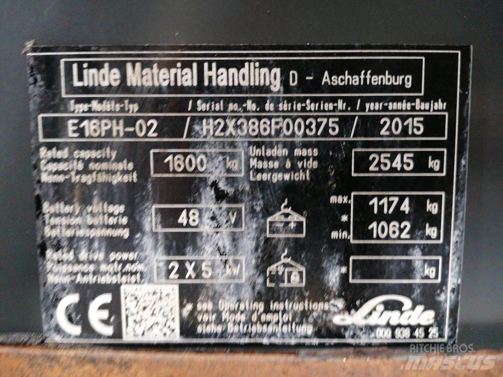 Linde E16PH-02 Elektrische heftrucks