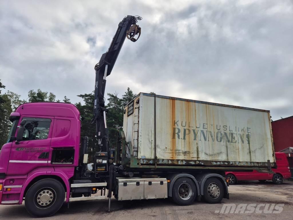 Scania R 410 Vlakke laadvloer met kraan