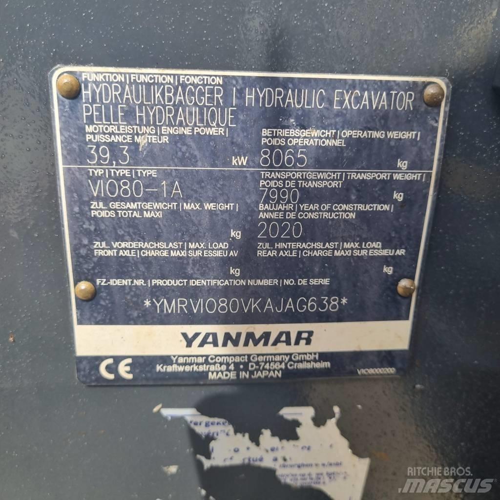 Yanmar Vio 80-1A Midigraafmachines 7t - 12t