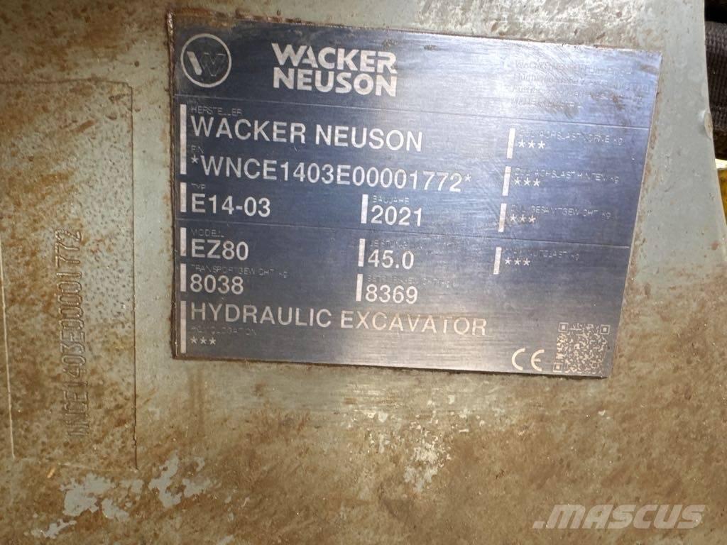 Wacker Neuson EZ80 Rupsgraafmachines