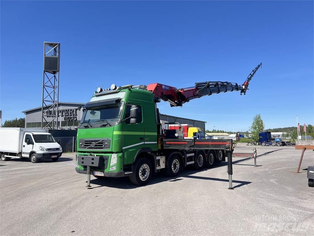 Volvo FH 500 10X4 Vlakke laadvloer met kraan