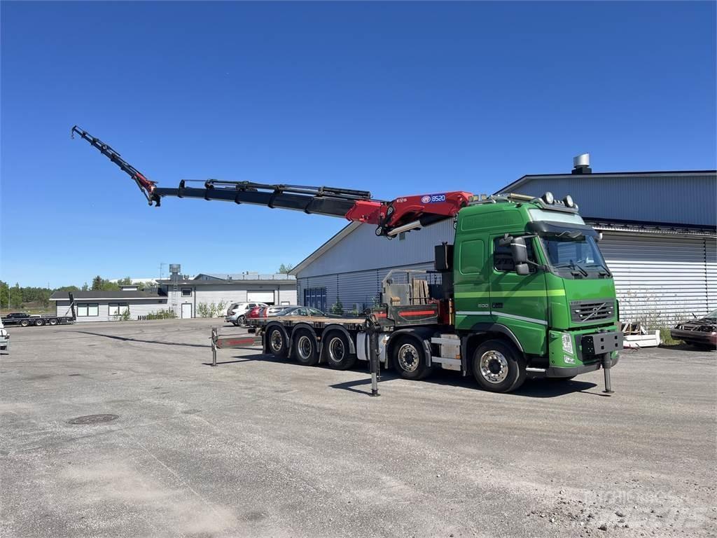 Volvo FH 500 10X4 Vlakke laadvloer met kraan