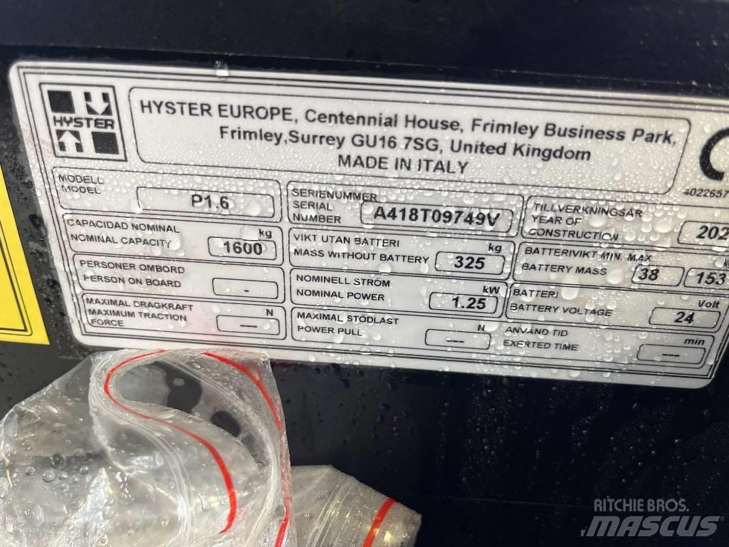 Hyster P 1.6 Electro-pallettrucks