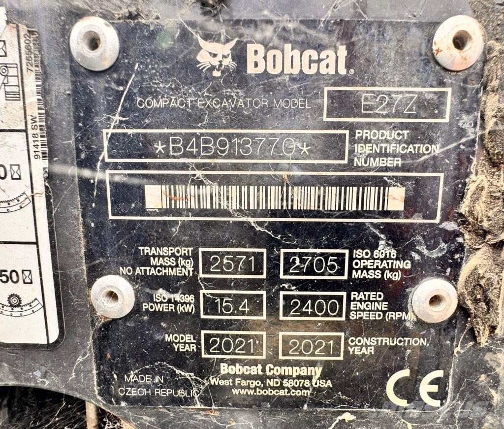 Bobcat E 27z Minigraafmachines < 7t