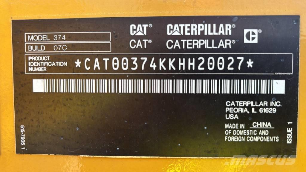 CAT 374 Rupsgraafmachines