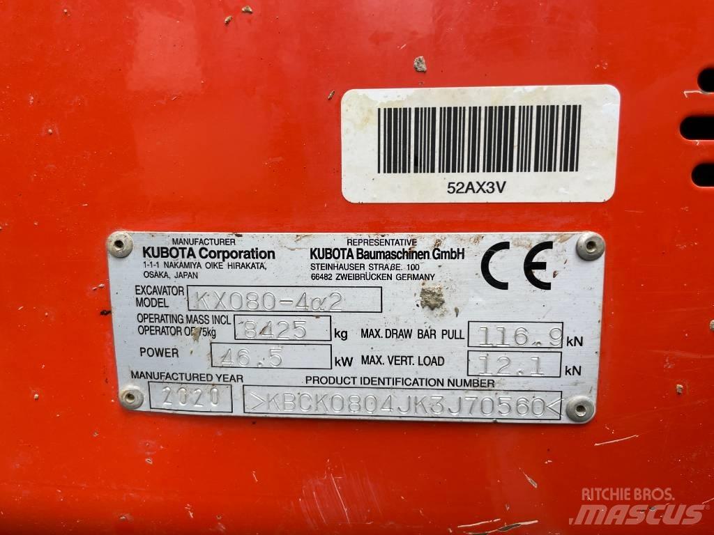 Kubota KX 080-4 Midigraafmachines 7t - 12t