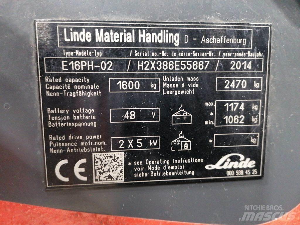 Linde E16PH-02 Elektrische heftrucks
