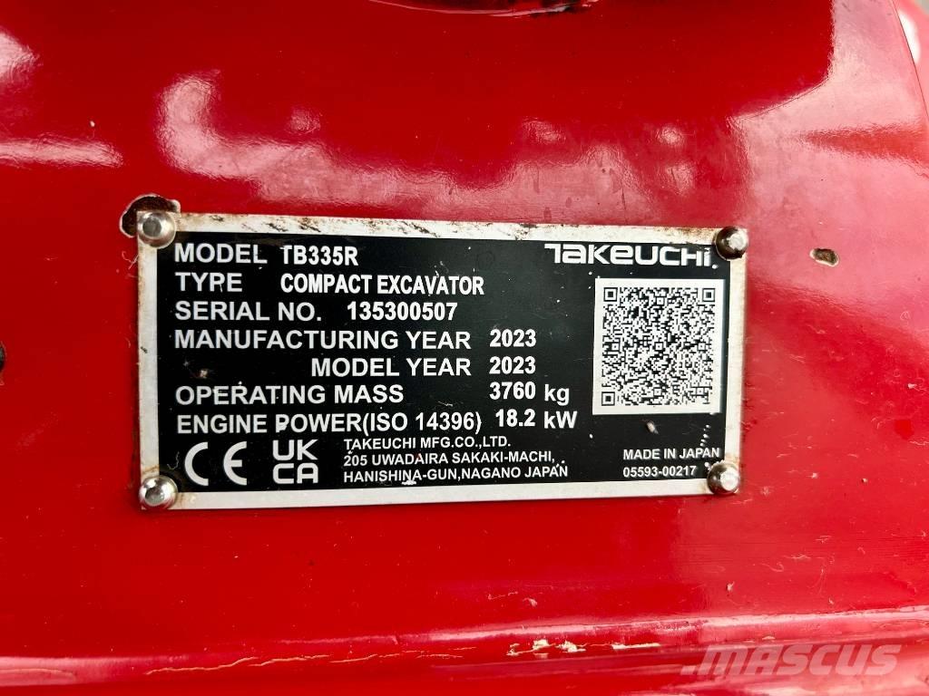 Takeuchi TB 335R V3 Minigraafmachines < 7t
