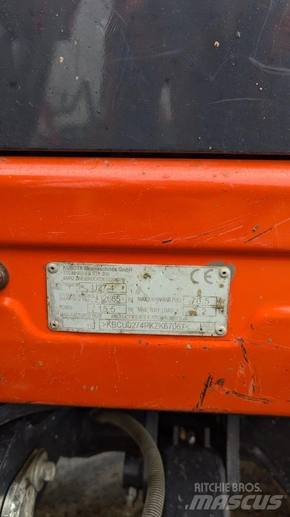 Kubota U 27-4 Minigraafmachines < 7t