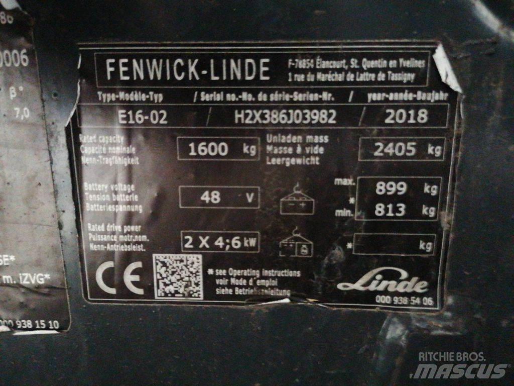 Linde E16-02 Elektrische heftrucks