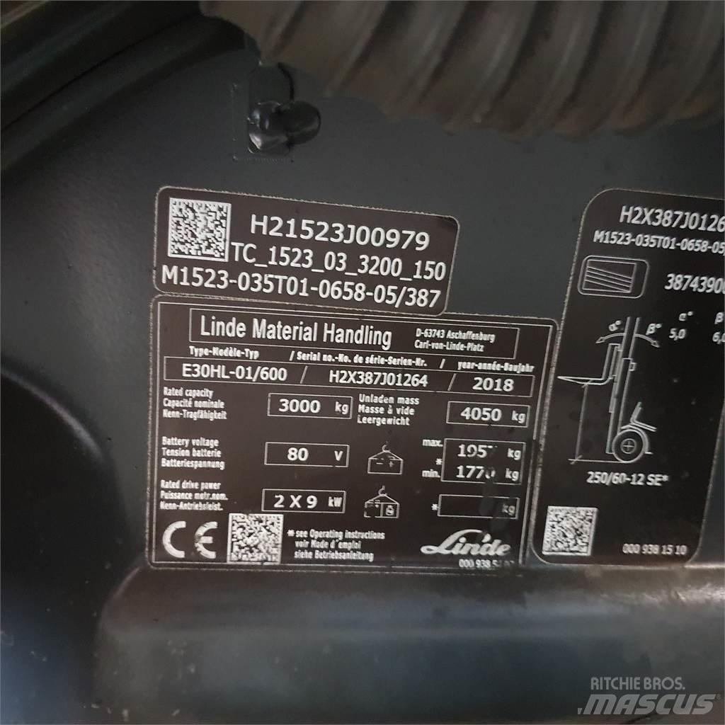 Linde E30/600HL Elektrische heftrucks