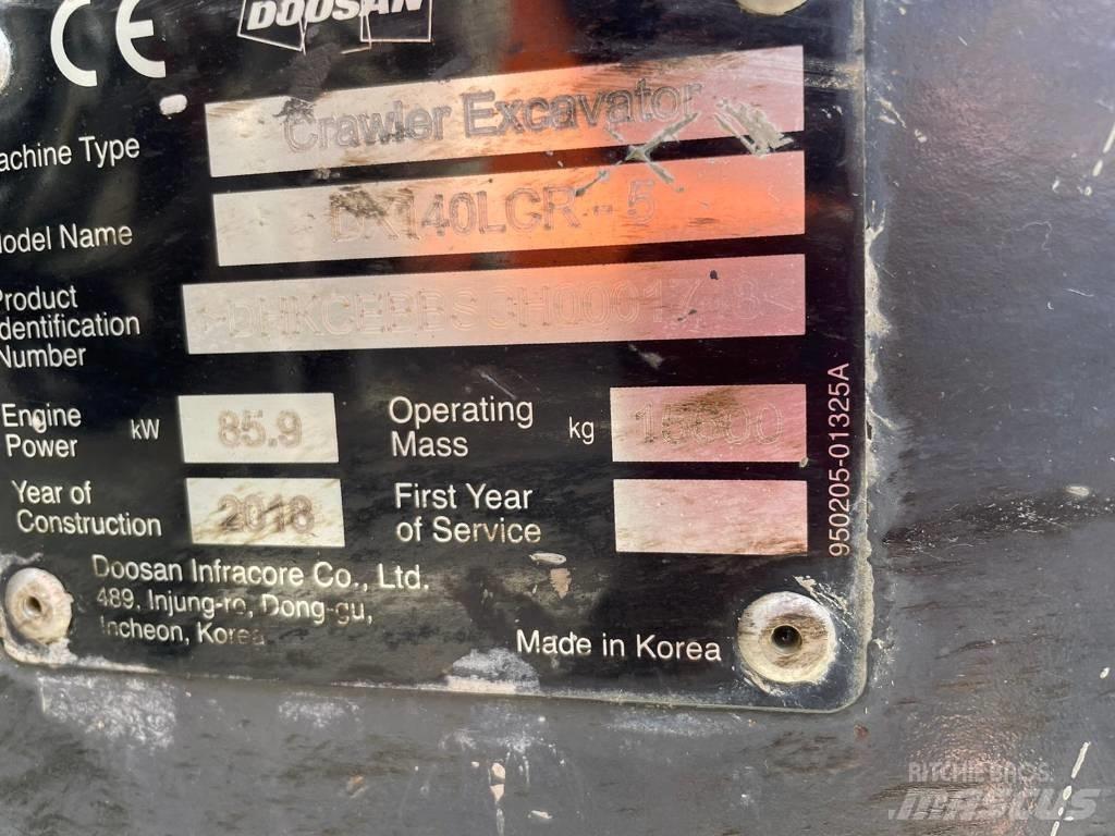 Doosan DX 140 LCR Rupsgraafmachines
