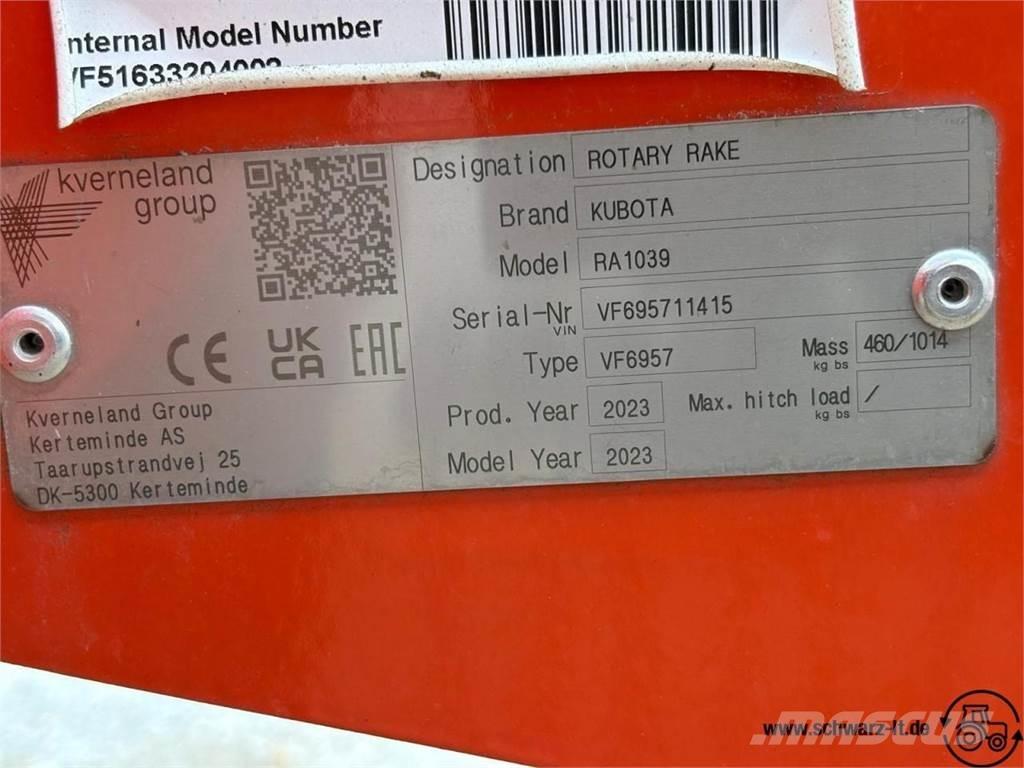 Kubota RA 1039 Zwadharken