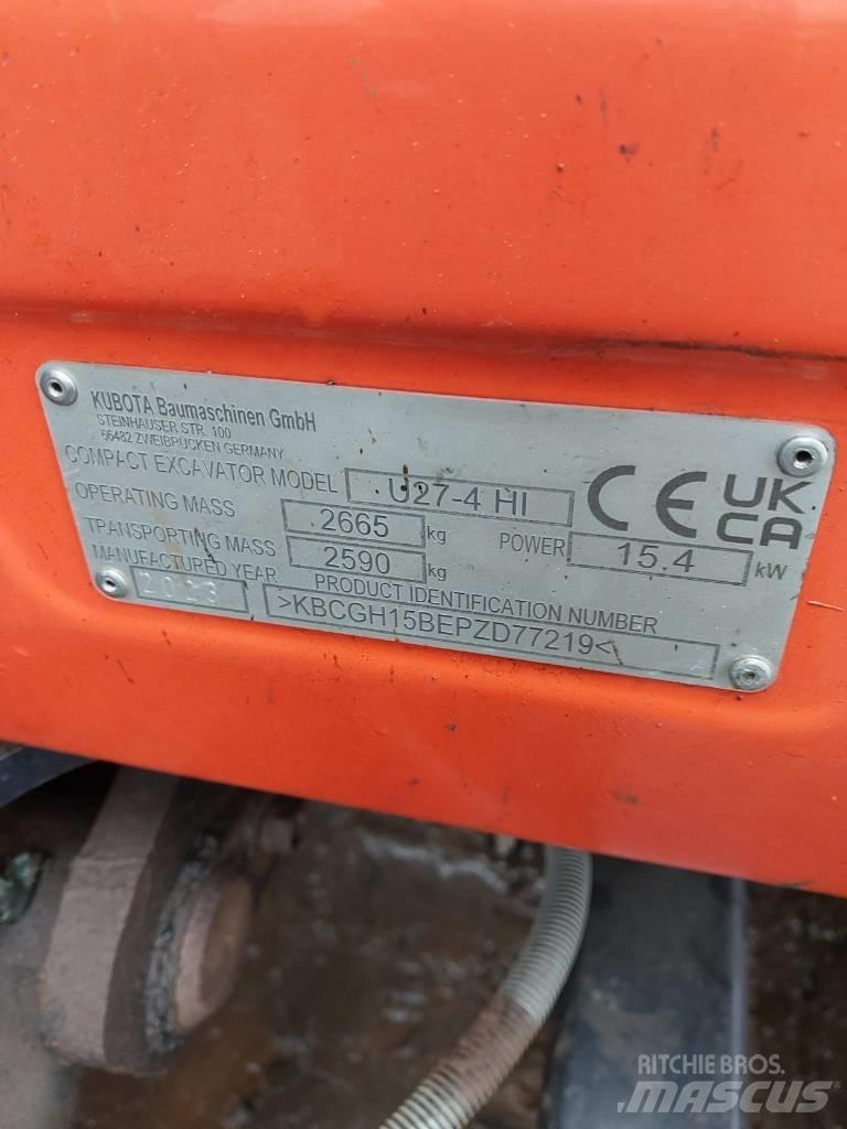 Kubota U 27-4 Minigraafmachines < 7t