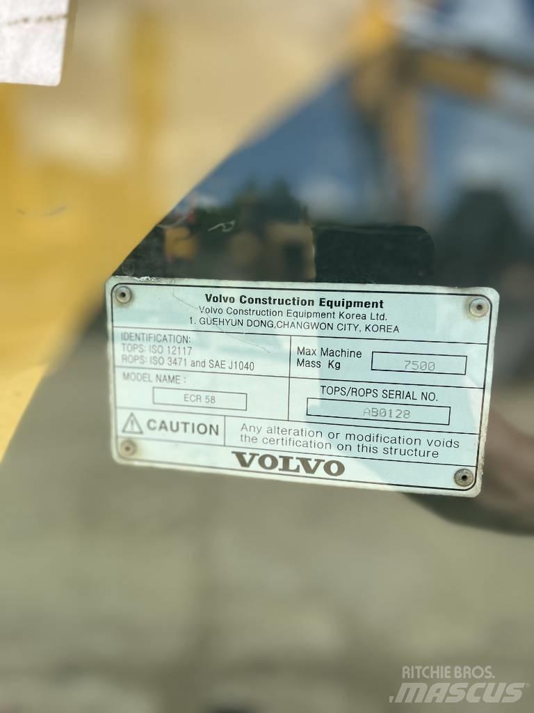 Volvo ECR 58 PLUS Midigraafmachines 7t - 12t