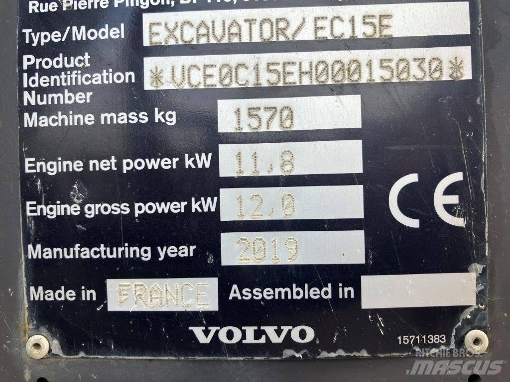 Volvo EC 15 E Minigraafmachines < 7t