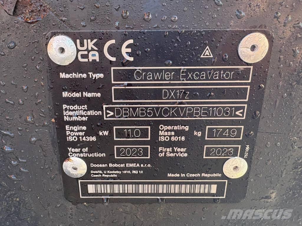 Doosan DX 17 Minigraafmachines < 7t