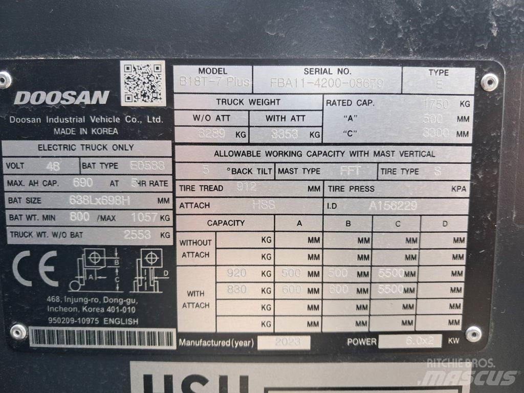 Doosan B18T-7 PLUS Elektrische heftrucks