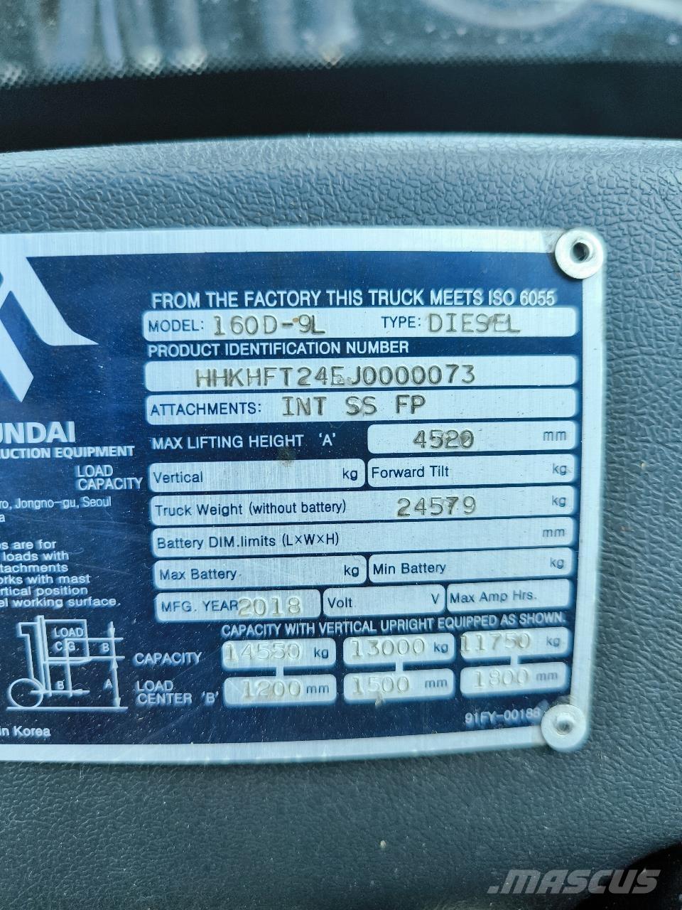 Hyundai 160D-9L Meeneemheftrucks