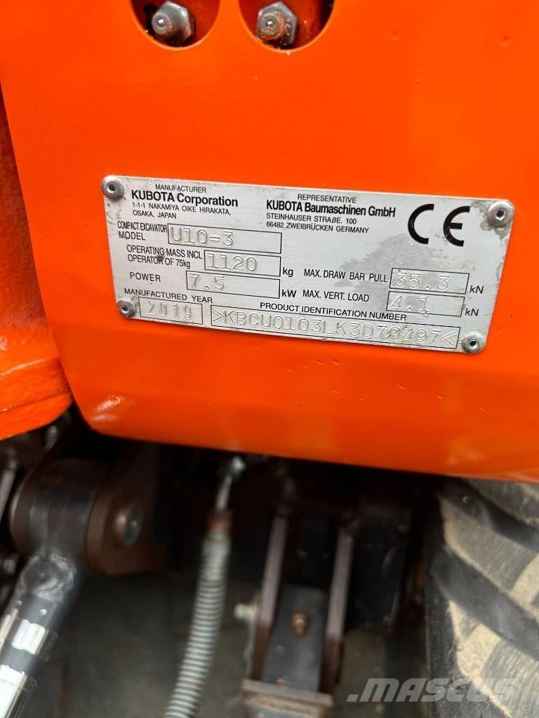 Kubota U 10-3 Minigraafmachines < 7t