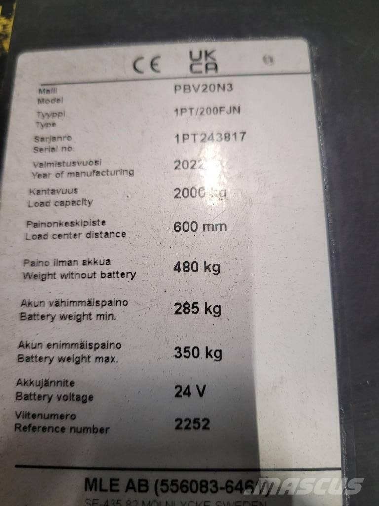 Mitsubishi PBV 20 N3 Pallettruck met meerij platform