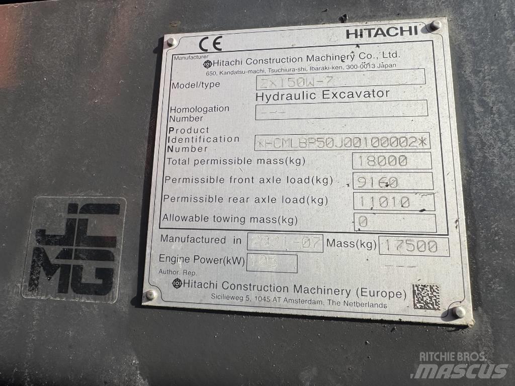 Hitachi ZX 150 W-7 Wielgraafmachines