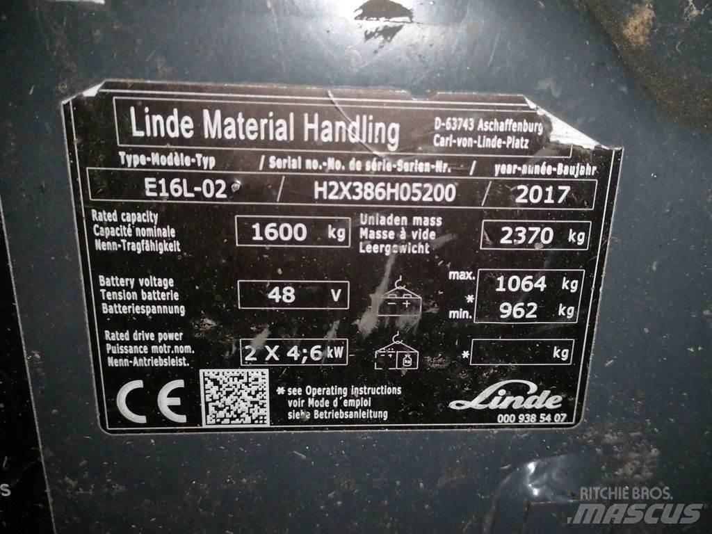 Linde E16L-02 Elektrische heftrucks