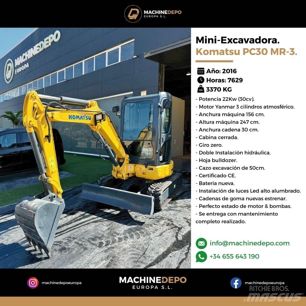 Komatsu PC 30 MR-3 Minigraafmachines < 7t