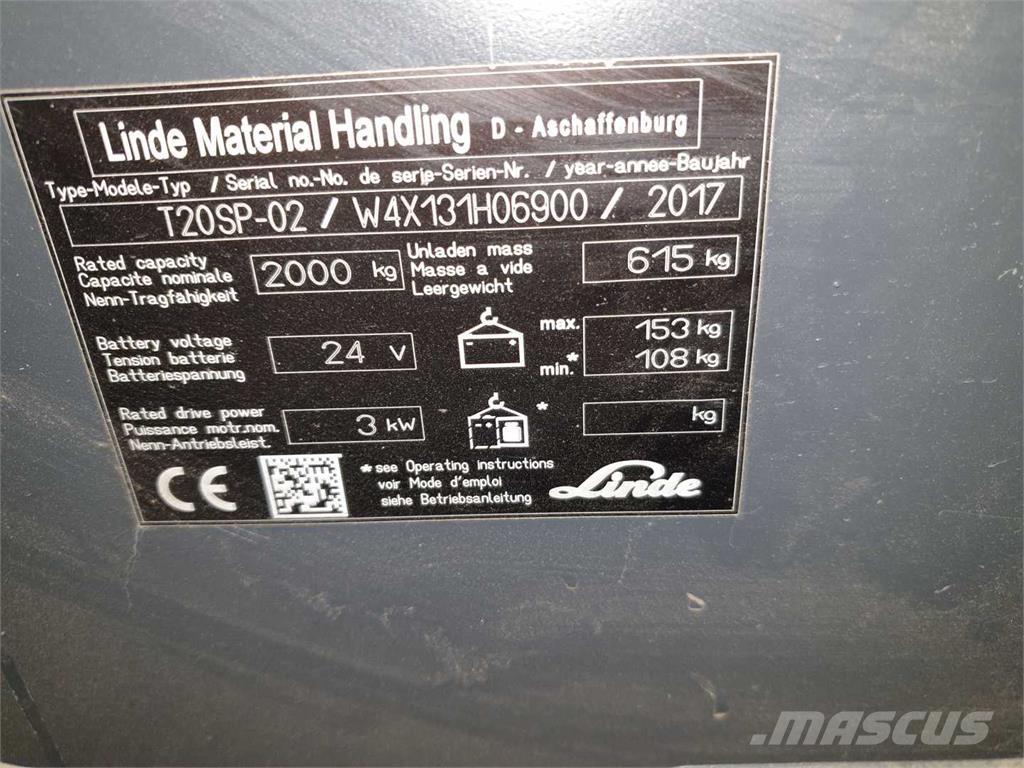 Linde T20SP ION Zelfrijdende stapelaars